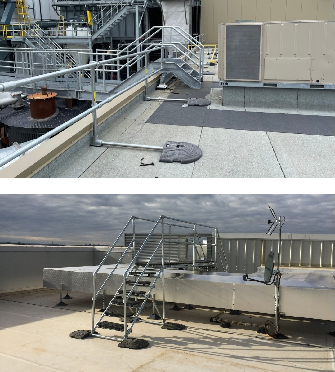 Fall protection: guardrails and crossovers