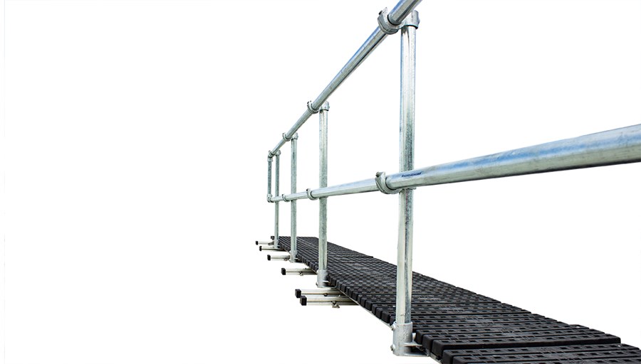 Kee Walk with guardrail | fall protection | roof fall protection | rooftop walkway with guardrail