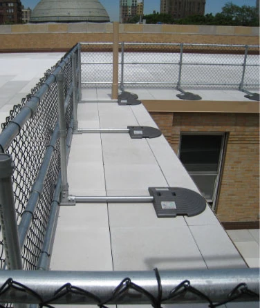 fall protection systems for Canadian rooftops / Kee Guard with Chainlink Infill | rooftop fall protection | safety rail | safety guardrail | rooftop railings | collective fall protection