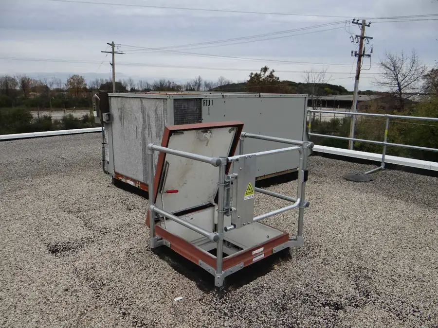 Hvac Safety Railing Permanent Fall Protection to Prevent Manufacturing Downtime - Kee Safety