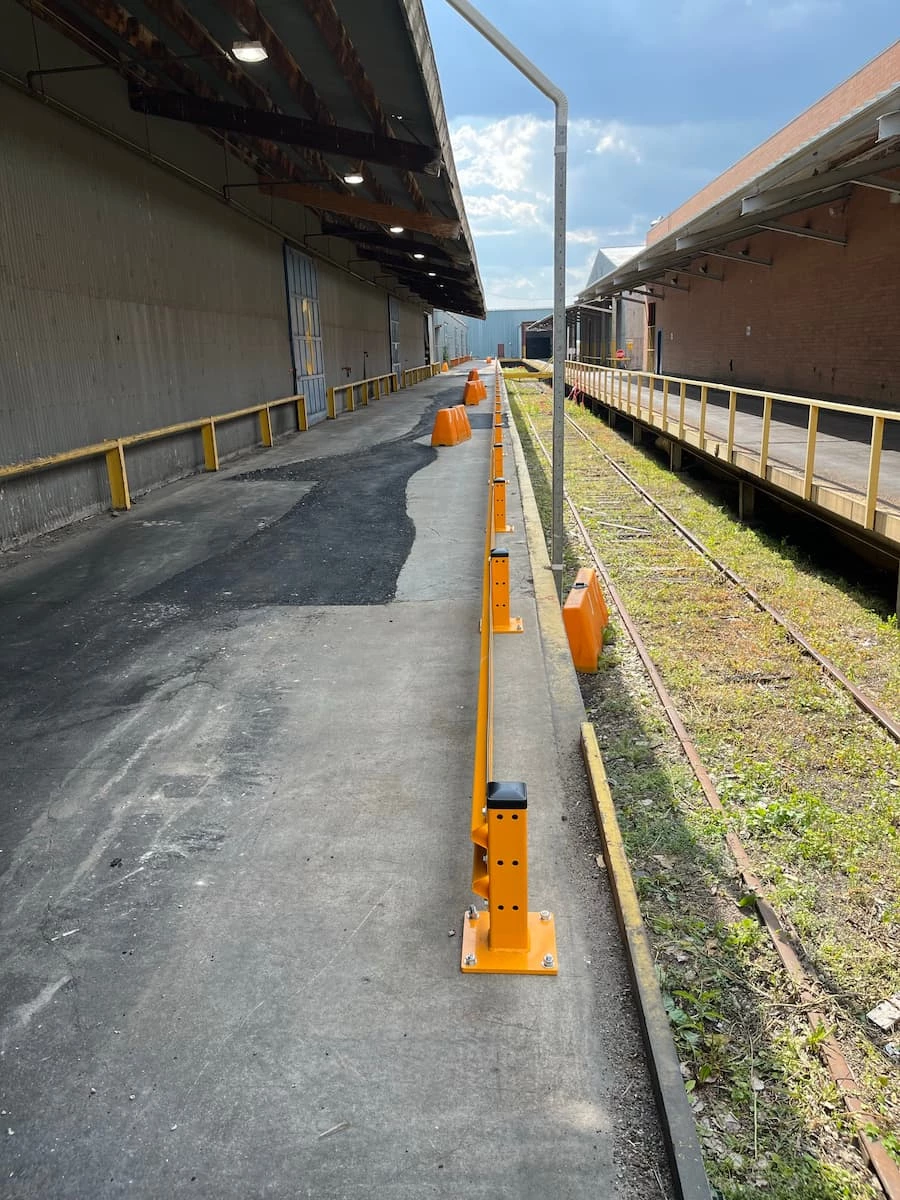 Traffic Shield Safety Barrier installation in Lethbridge Alberta