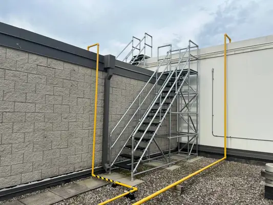 Safety Walk Rails Safety Railing and Modular Guardrail made from Slip-on Railing Fittings ...