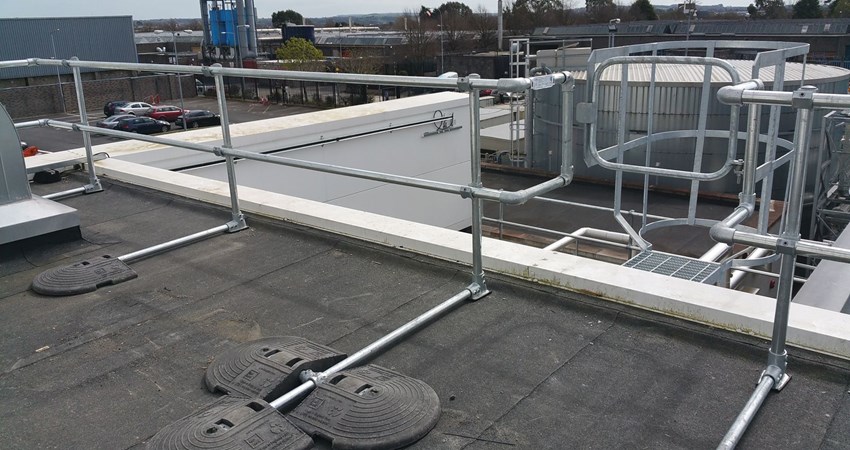 self closing safety gate | rooftop ladder | rooftop safe access | roof fall protection systems | roof edge protection