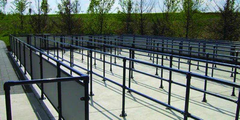 Safety Railing and Modular Guardrail made from Slip-on Railing Fittings ...