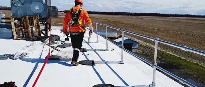 Rooftop Safety Solutions in Unprotected Edges for Manufacture Facility | fall protection | rooftop railings | collective fall protection